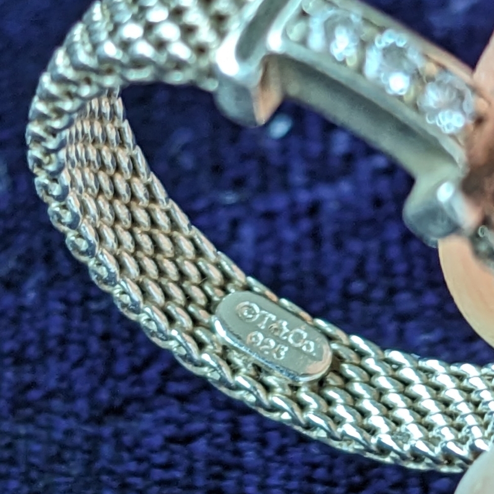 Authentic Tiffany & Co. Somerset Mesh Ring With Natural Diamonds - Picture 4 of 6